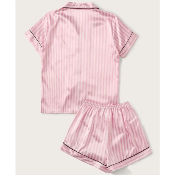 The “Diana” 2 Piece Pink/White Striped Loungewear Matching Set - Picture 3 of 3